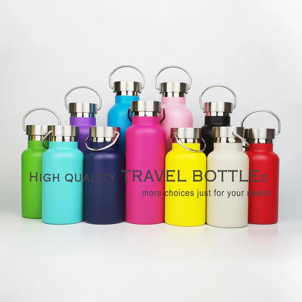 Low MOQ Promotion Custom Logo Vacuum Flasks Frosted Flat Bike Thermos Insulated Stainless Steel Water Bottle With Custom Logo