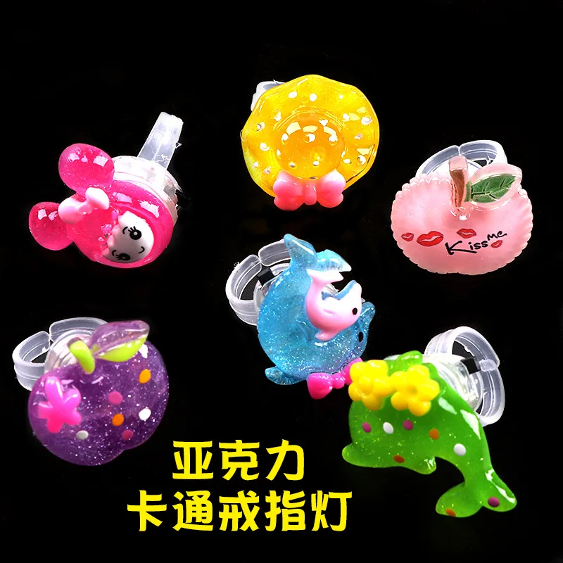 Wholesale High Quality Colorful Plastic Ring Cute Led Glowing Finger Girl Glow Toy For Gifts
