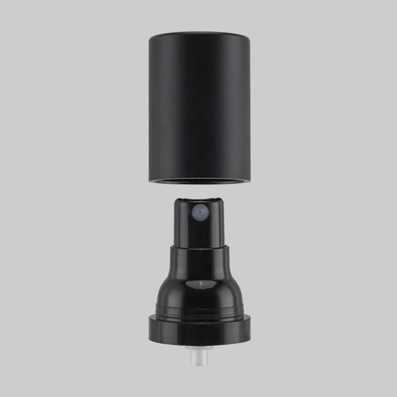Factory wholesale custom 15ml 30ml 50ml plastic PP empty matte black airless spray bottle with lid
