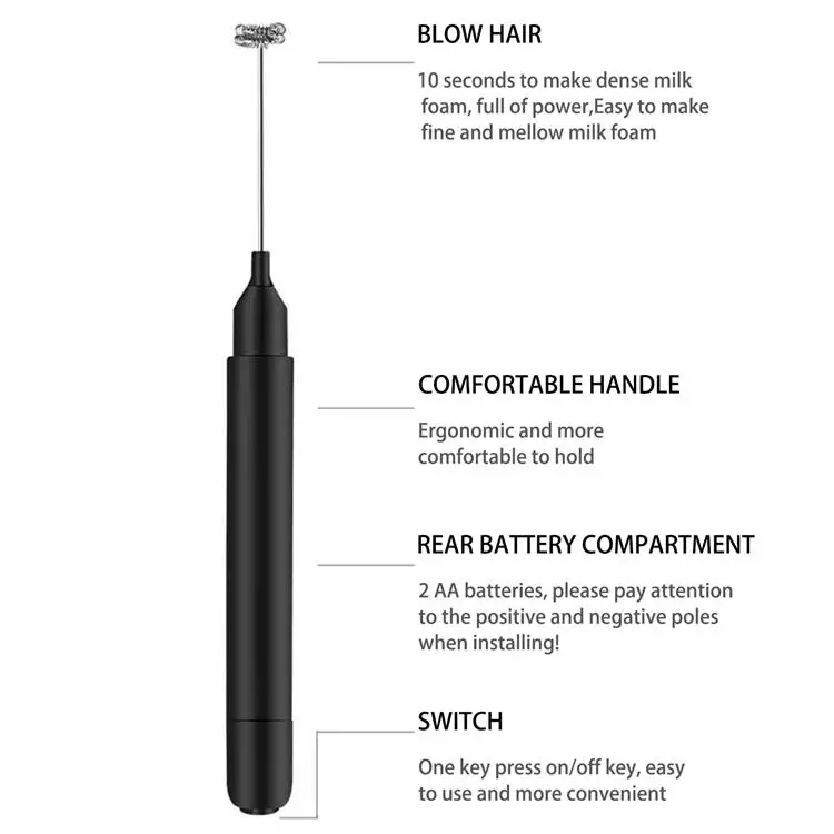 HIMA Portable Mini Coffee Blender Drink Mixer Electric Handheld Mixer Milk Frother Make Foam Hand Held Milk Frother