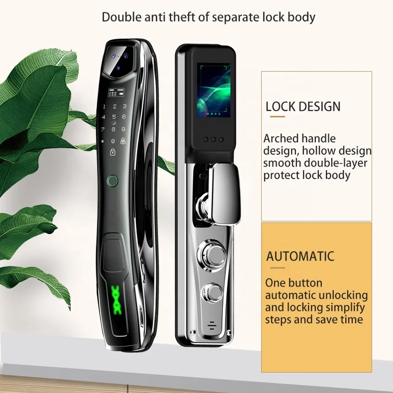 Fingerprint Electric Without Handle Lock Tuya App Smart Home Door Lock Biometric fingerprint lock for Wooden door