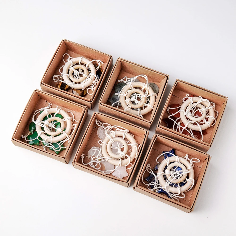 Подвеска в виде звезды и Луны ручной работы Хрустальная подвеска для автомобиля украшение сада на открытом