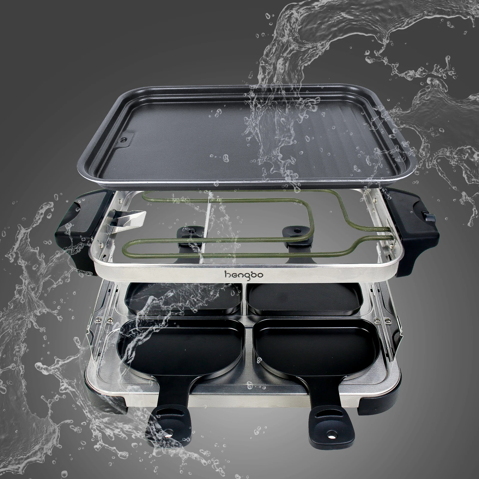 Portable iron indoor portable  electric bbq shashlik grill pan machine easily cleaned for indoor use