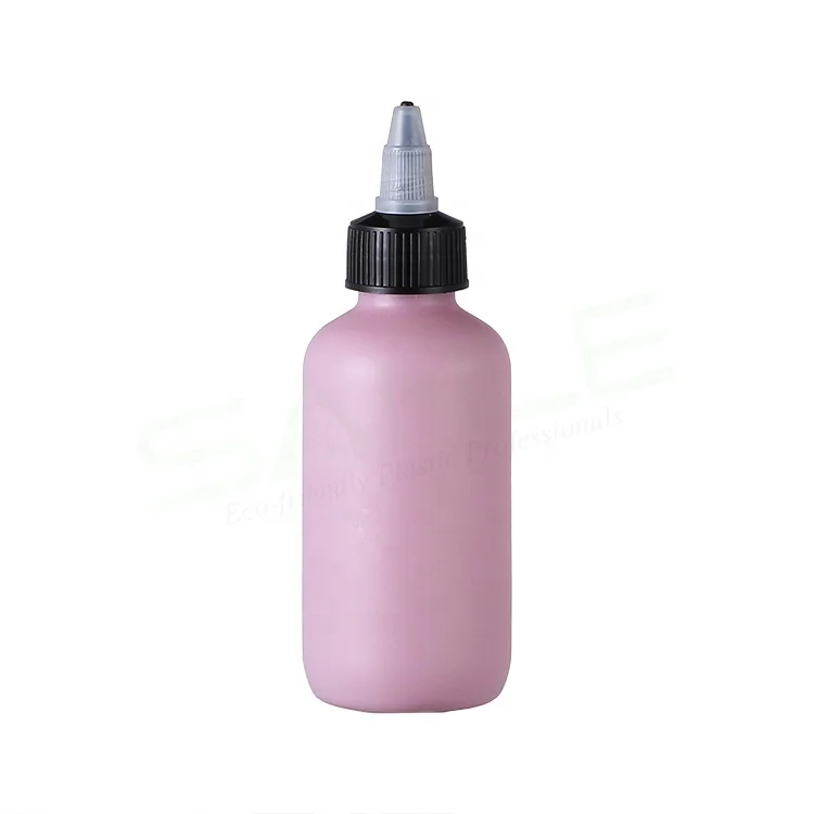4oz 6oz 8oz Empty black pink plastic squeeze bottle for skincare packaging glue sauces ketchup in kitchen restaurant