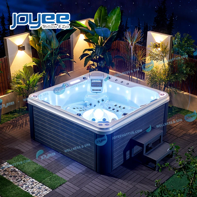 Лидер продаж музыкальный динамик JOYEE на 5 персон со светодиодной подсветкой функция спа для плавания спа-ванны уличная гидромассажная