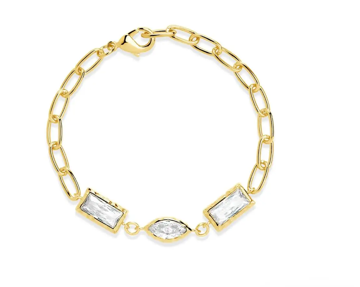 Custom 925 sterling silver women bracelet ,18k gold plated Jewerly adjustable size bracelet for women with CZ