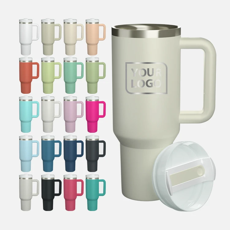 Ailingalaxy 40 oz tumbler with handle travel stainless steel vacuum cup personalized with straw