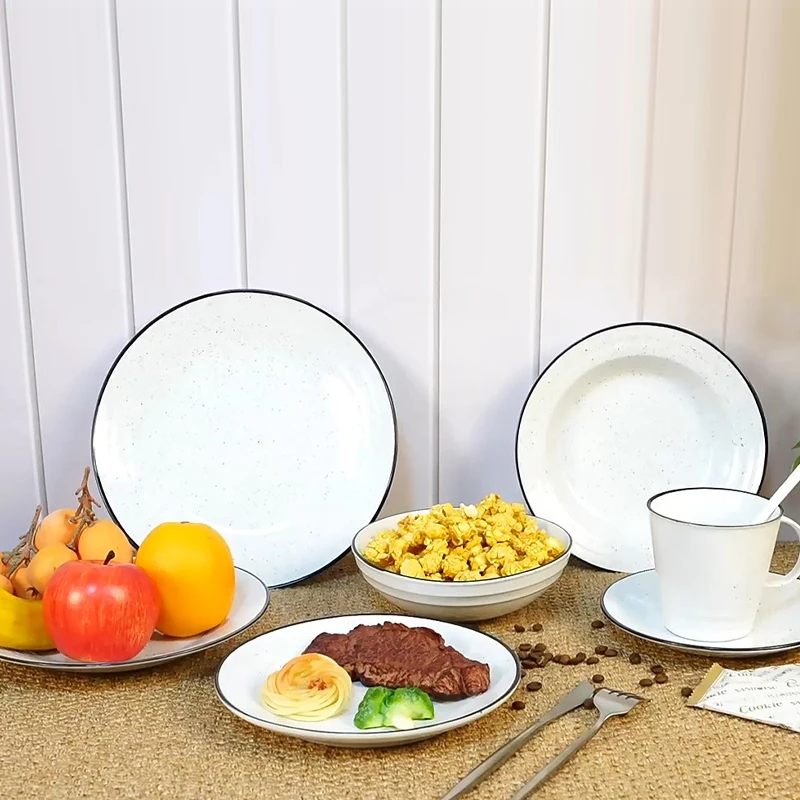 Modern High Quality Ceramic Plates Dish Kitchen Dinnerware Tableware For Hotel Restaurant