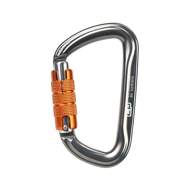 Custom Heavy Duty 35KN Powerful Aluminum Alloy Swivel Self-locking Hook with Snap Climbing Carabiner