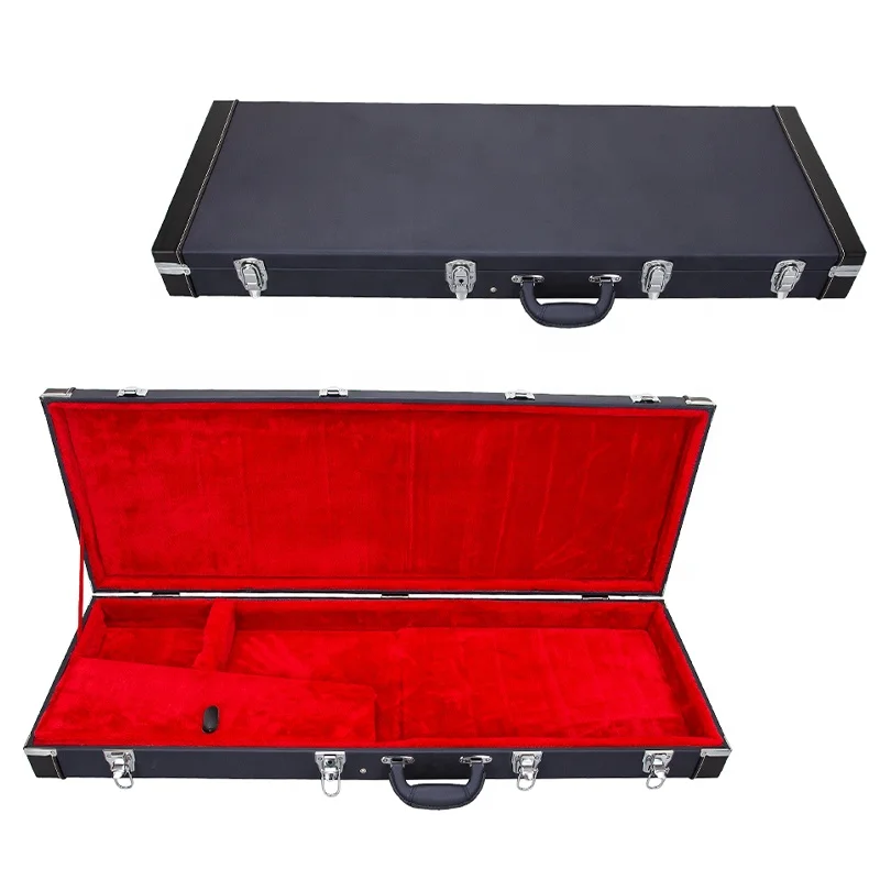 
 Black E-Guitar Case Hard Shell Instrument Cases&Bags Wooden Case OEM  