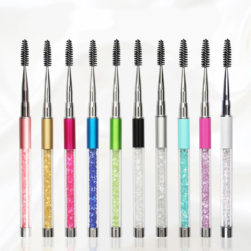IRISMANLI Crystal Handle  Mascara Applicator Cleaning Eyelash lash Brush With Cover Spiral  Crystal Micro Mascara Wands