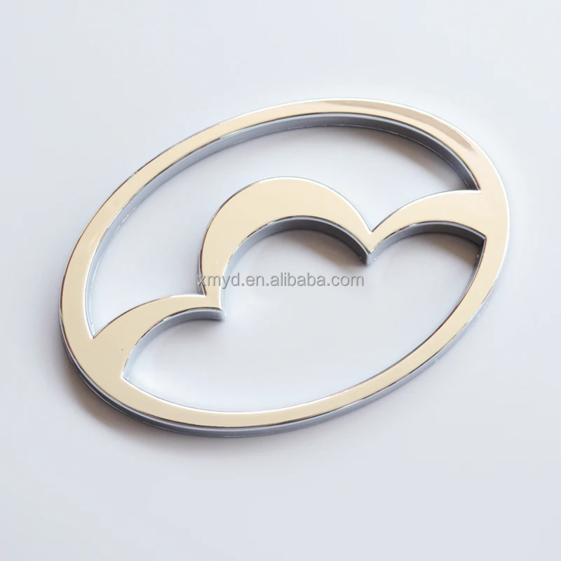 Custom Shiny Silver ABS Plastic Round Car Logo Emblem 3D Car Chrome Badge High Quality