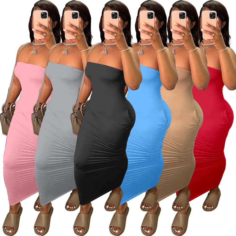 MS5227-2021 новые женские Клубное платье с застежкой-молнией на спине, сексуальным вырезом на спине и повседневные однотонные длинные MS5227-2021 Новинка женские Клубные Dr с карманами