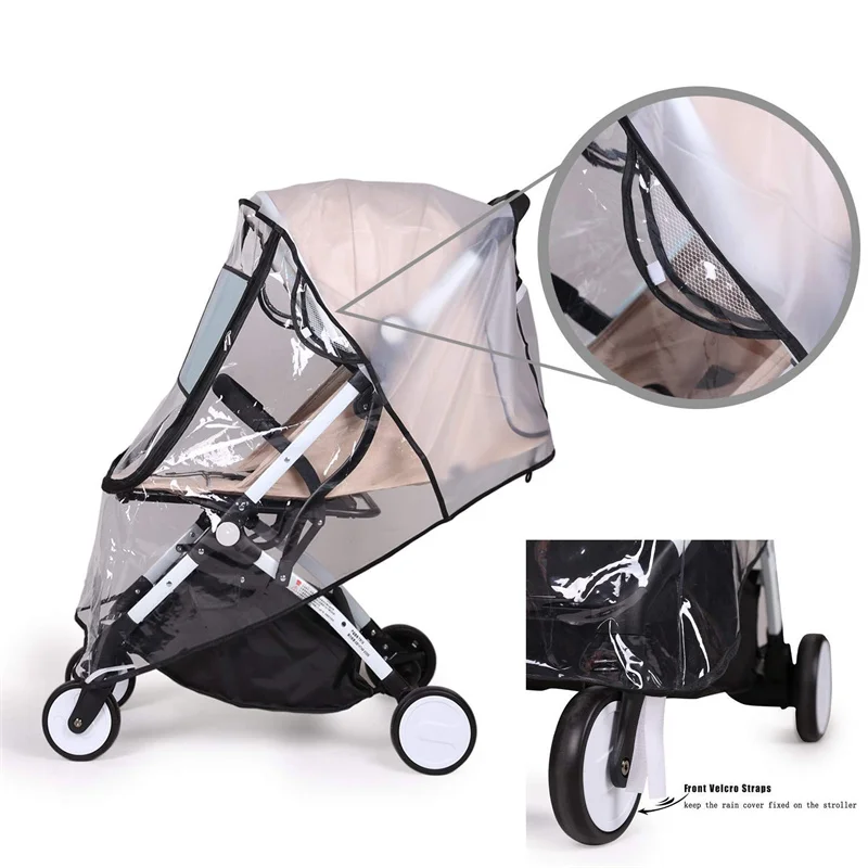 High Transparency Baby Stroller Rain Cover Protection Windproof Waterproof Stroller Rain Cover Fashion EVA Film Stroller Cover