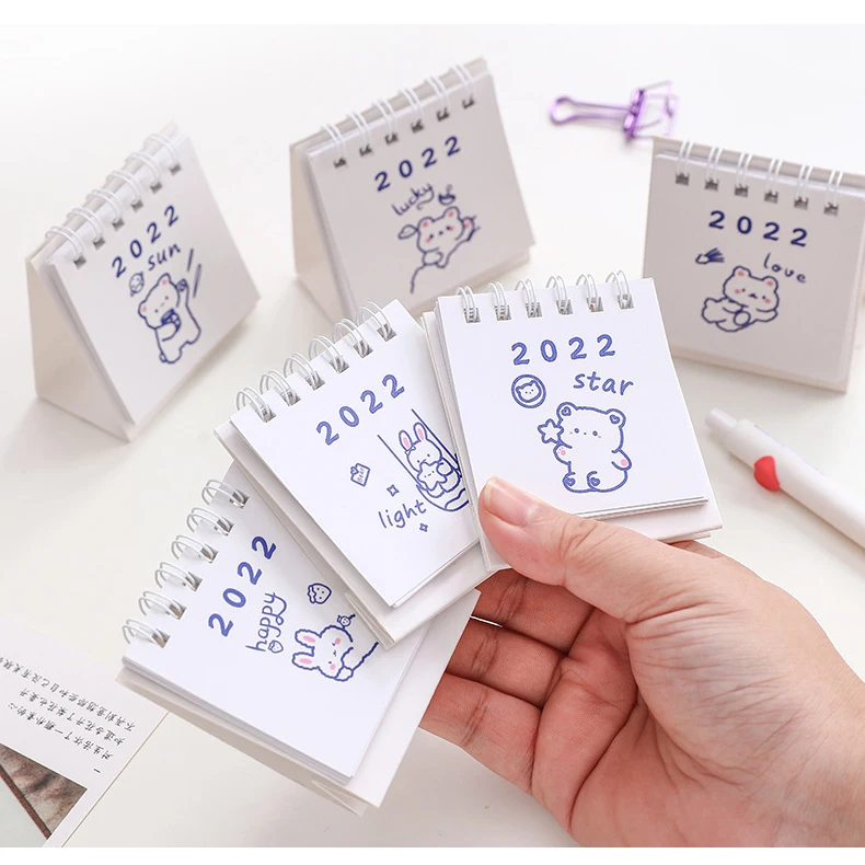 Mini Spiral desk calendar paper customized recorder desktop table calendars printing