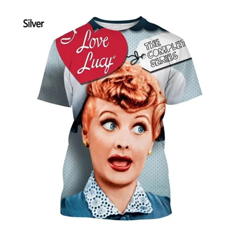 Comedy TV Series I Love Lucy T Shirt For Men Women 3D Printed Short-sleeved Casual Oversized Tee Tops Crew Neck Funny Tshirts