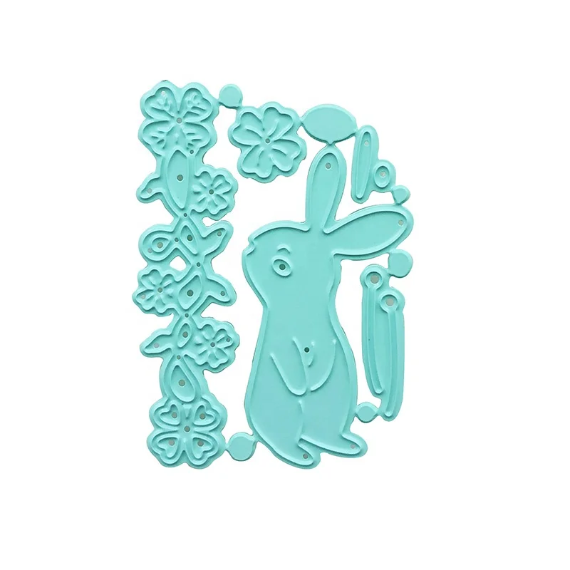 rabbit green color material scrapbook supplier invitation pop up greeting thank you cards paper metal craft dies