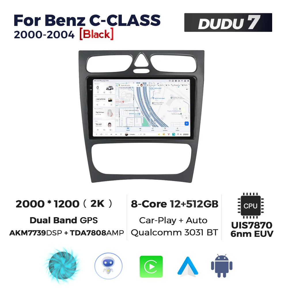 MEKEDE Android car dvd car stereo autoradio DUDU 2K Touch Screen 12+512GB  TDA7708 RADIO FOR BENZ C-CLASS