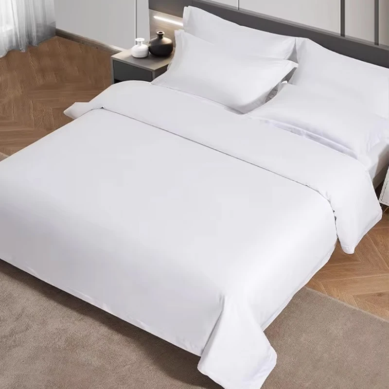Wholesale Hotel Supplies Custom Textile Articles 100% Cotton Fabric A Grade Textile Bed linen White Bedding Set For Hotel