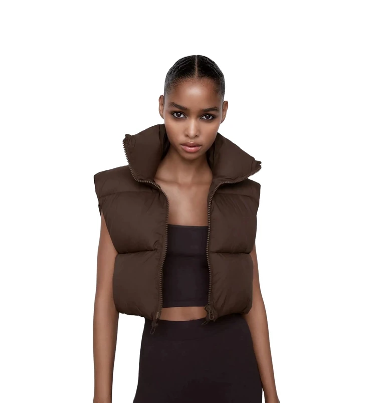 Proper Price Top Quality Cheap 2021 Black Cropped Puffer Winter Women
