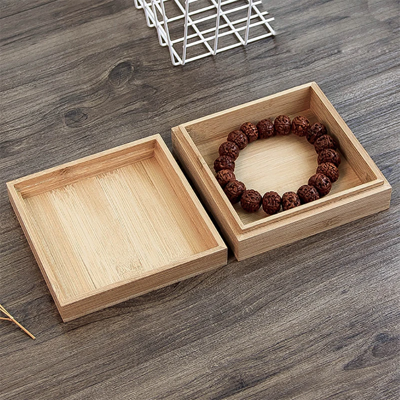Beautiful best sale custom logo small bamboo bracelet packaging box wooden jewelry gift box