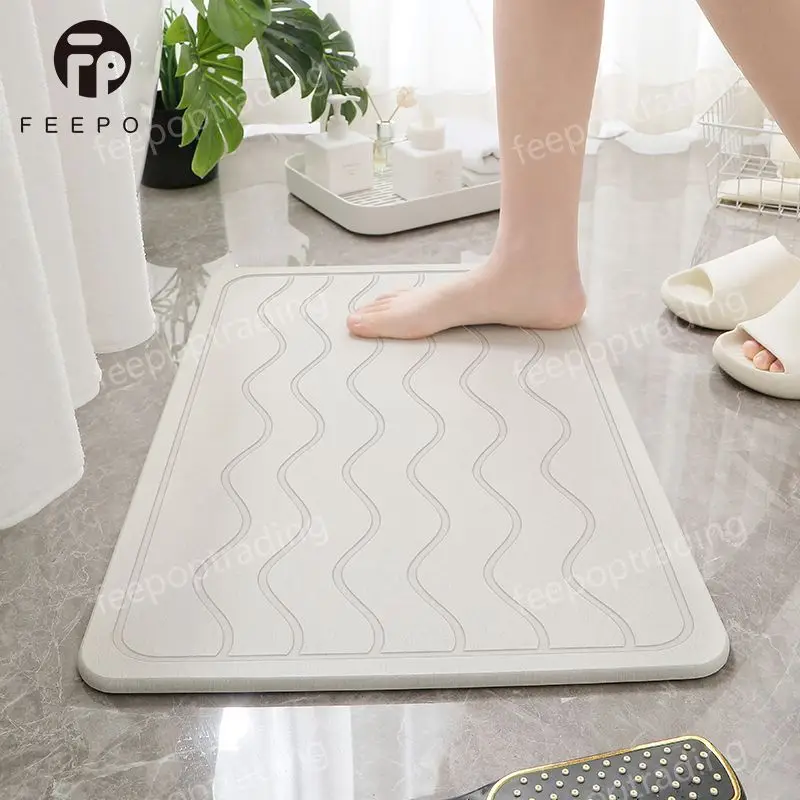 [Feepop] Stone Bath Mat Designer Diatomite Bathroom Mat