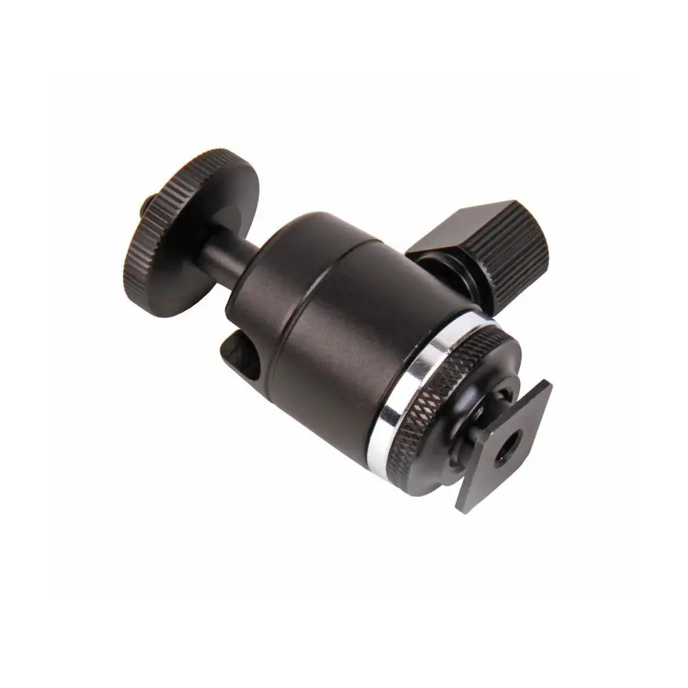 Kasin 360 Swivel 1/4-3/8 Convert Screw Camera Tripod Flash Hot Shoe BALL Head Mount For Light Stand Monopod Monitor Adapter