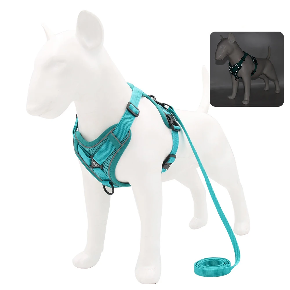 Best Quality Light Night Safety Reflective Comfortable Fashion Smash Harness and Leash Kit for Dog and Cat Sporty Pet Apparel