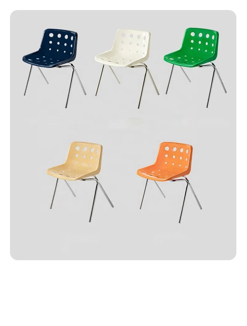 AIRFFY OEM/ODM Wholesale Design Modern Solid Plastic Dining Chair Armless Metallic Frame Chair Nordic Dining Room Chair