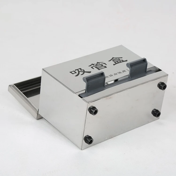 Pencil Dispenser for Classroom Office Stainless Steel Holder Easy-Push Tabs Non-Slip Rubber Feet Metal Container for 200 Pencils