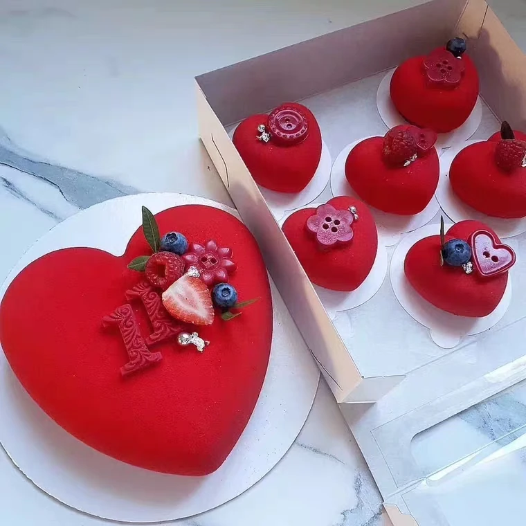 Custom Single Hole Heart Shaped Baking Pan Molds Diy Large Silicone Baking Cake Mold