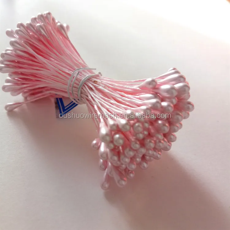 Double heads colorful floral stamen pistil for floristry handmade flower making