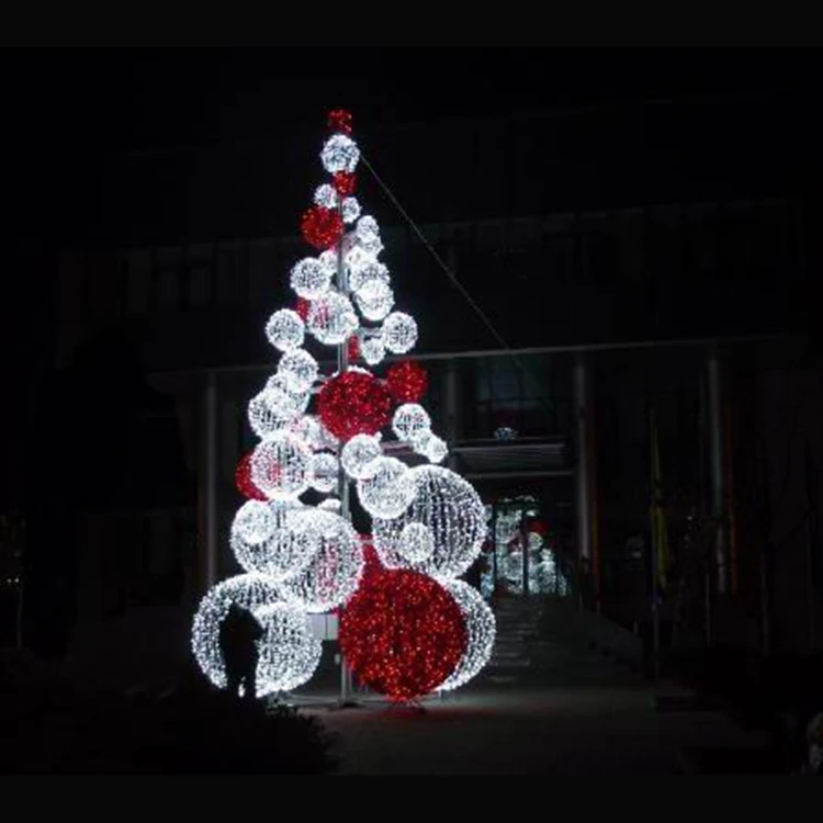 3D Hanging Sphere LED Christmas Tree Decoration Outdoor 3D Ball Motif Lights