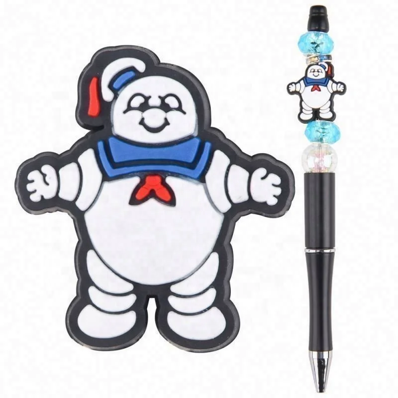 2023 custom high quality 3d pvc pen topper promotional focal beads for making tops accessories