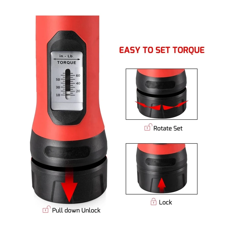 Good Quality 21pcs 10-65in-lb Torque Screwdriver Set Value Adjustable Easy reading Hand Tools For Auto Bike Repair