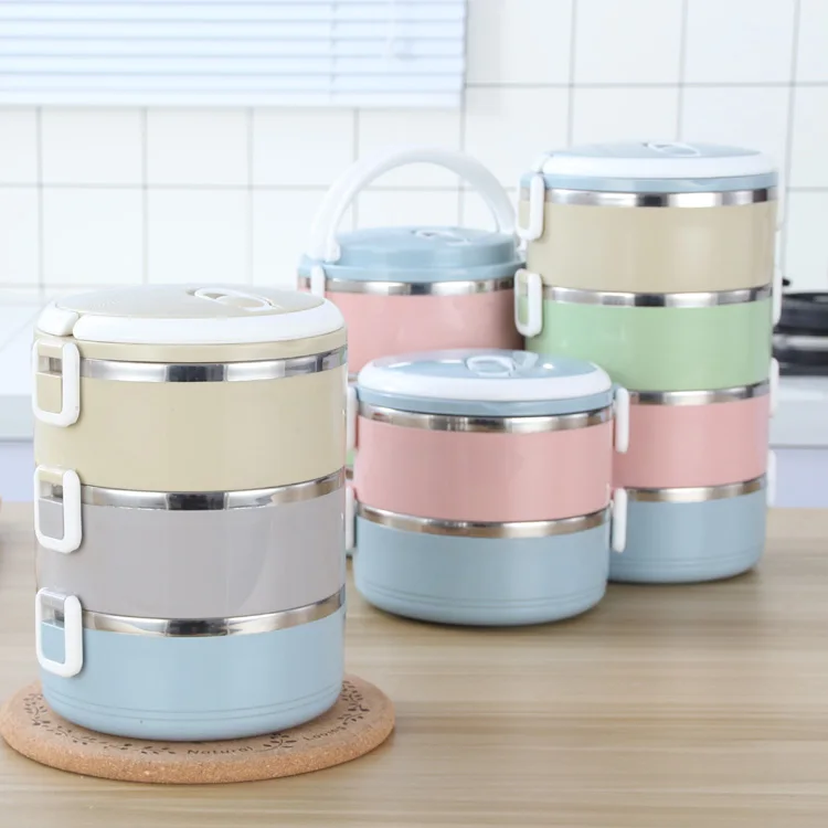 
Round Food Container Dome Lid Circle Dry Deep Clear House Lunch Containers Fork Plastic Storage With Airtight Take Away Pp 