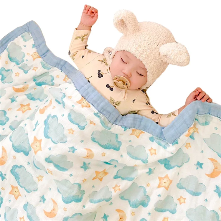Soft 100% Cotton Bamboo Muslin Children Blankets Fruit Printing Kid Baby Muslin Swaddle Blanket