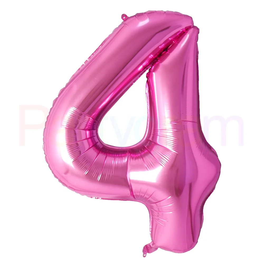 40 Inch  Pink Big Size Number TWO Foil Balloons Birthday Decorations Large Globe Figure Air Balloons
