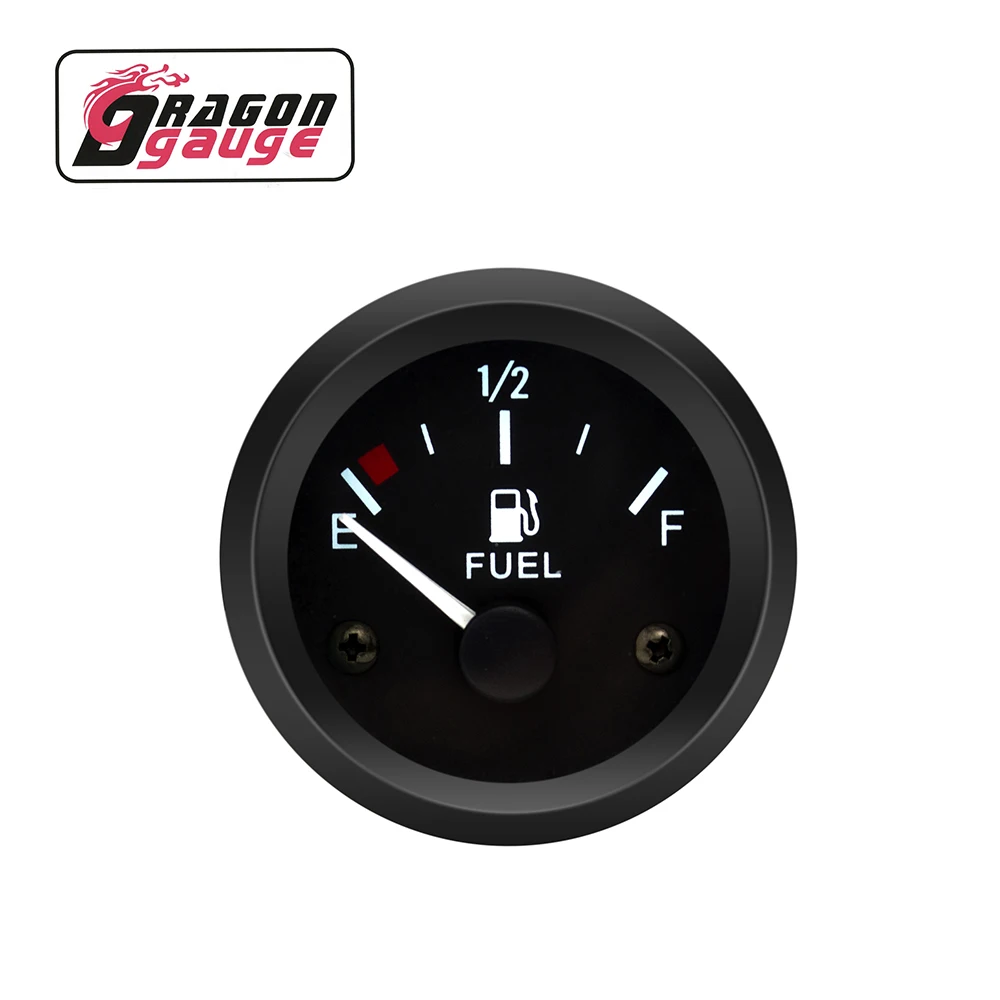 DRAGON GAUGE 52mm Universal 12V Auto electrical Fuel Level Gauge without Sensor White Pointer Auto Meter For Car (2015BB)