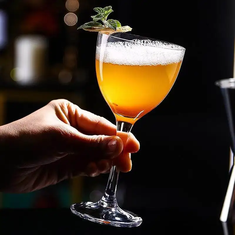 Light Luxury 155ml Crystal Nick Nora Cocktail Glass Cup Kimura Nikola Goblet Classical Wide Mouth Martini Glasses  Stemware
