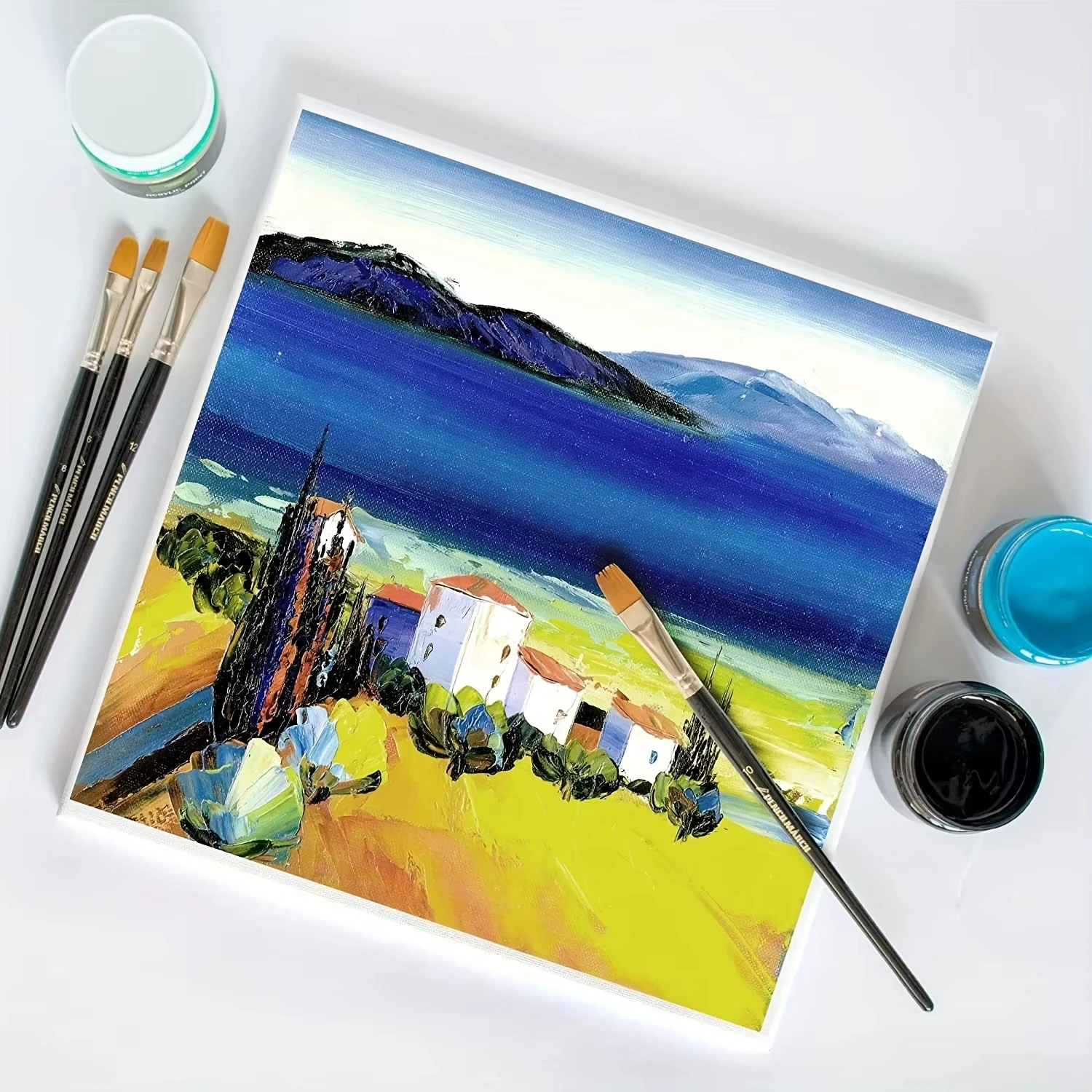 Keep Smiling Custom Size 100% Cotton Stretched Canvas With Wood Frame Art Printing For Oil Acrylic Painting