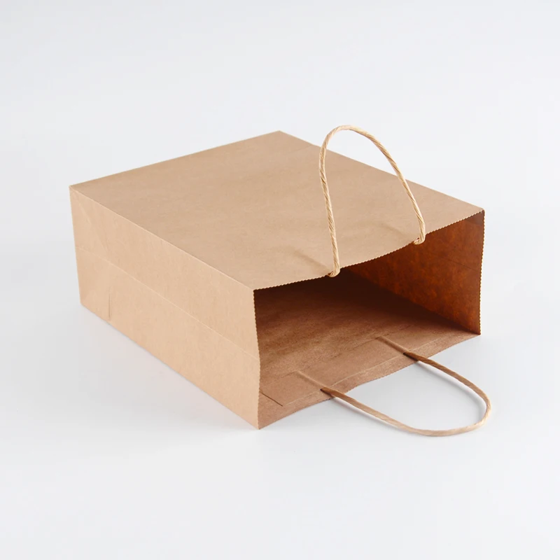 Customize eco-friendly recyclable kraft paper bag packaging shopping with handle