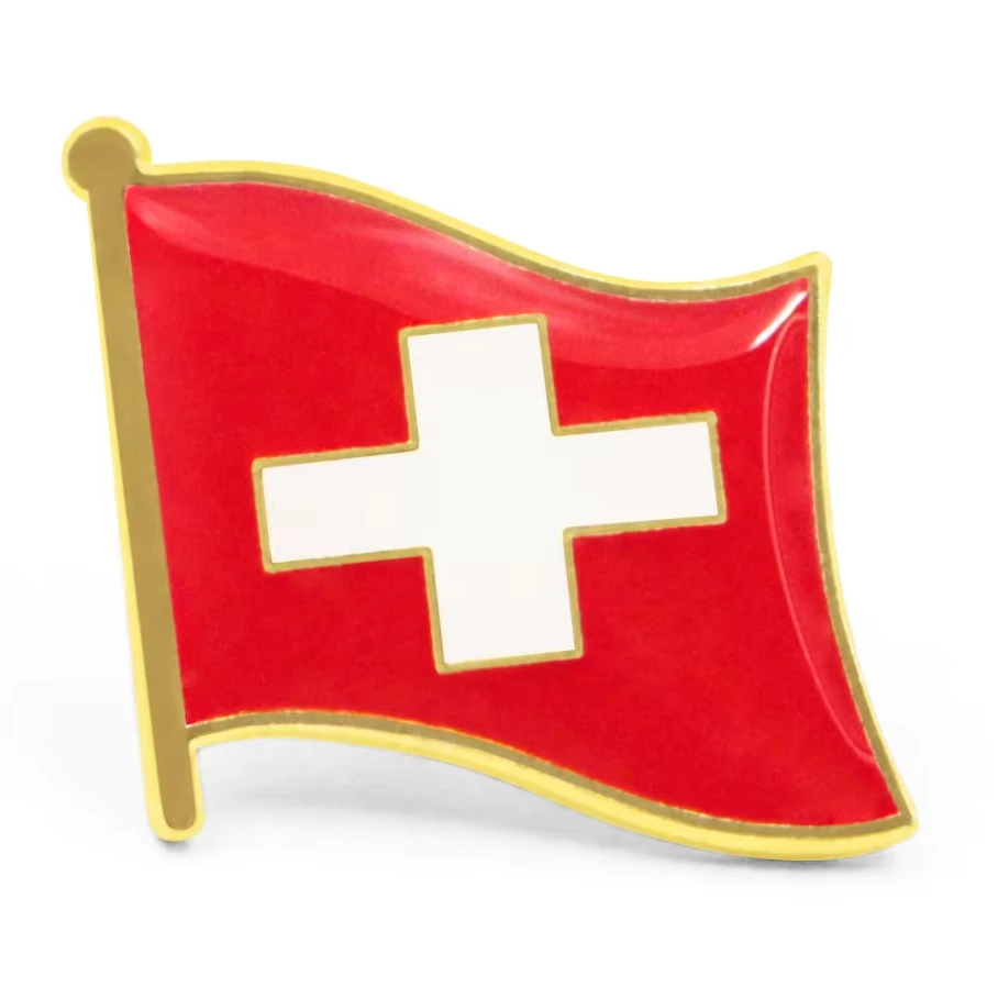 Pin Badge Wholesale Metal Lapel Hard Soft Custom Enamel Antigua Lapel Germany Switzerland Country Flag Pin