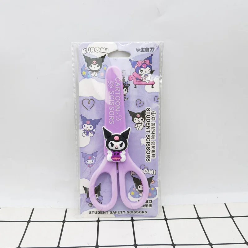 Sanrio cartoon round head scissors High appearance level student craft scissors Cute Kouromi safety scissors