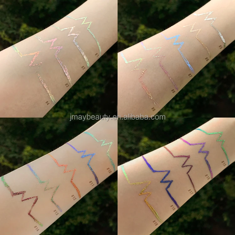 Wholesale Eye Makeup Duochrome Multichrome Liquid Eyeliner Colorful Chameleon Eyeliner Holographic  Glitter Color Vegan Eyeliner