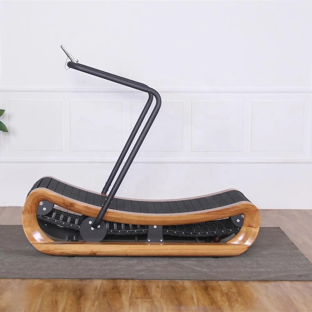 New Design Wooden Curved Treadmill Fitness Gym Equipment Machine Sir Runner