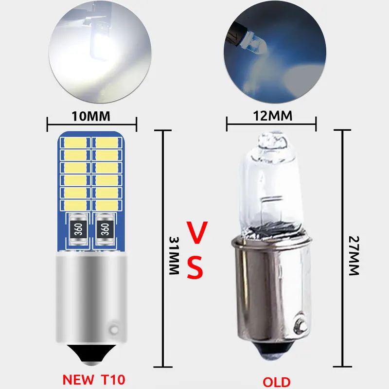 3014  Chips Bulb For Cars Roof lights Mirror lights License Plate Lights 12V  Ba9s Led T4W H6W Led 24SMD