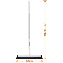 BAOYOUNI Extendable Aluminum Sweeper Retractable Floor Water Squeegee with Replaceable Foam Wiper for Garage Tile Window Dust