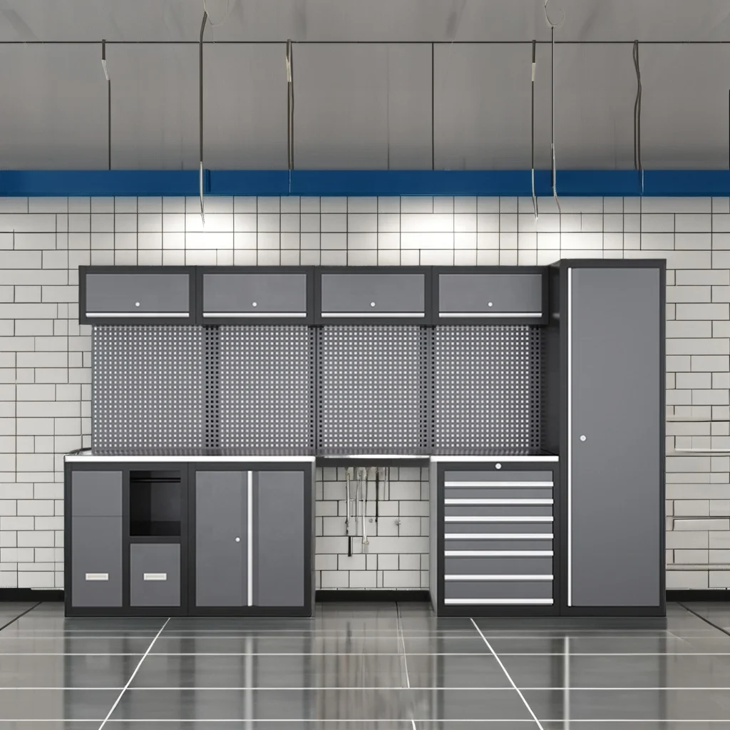 Modular Mechanics Workbench Multi-Functional Tool Cabinet Movable Features Factory Garage Workshop Home Storage Powder Coating