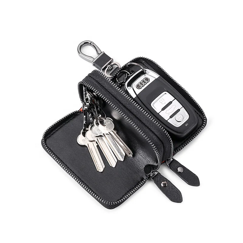 New Design Gift Men Women Genuine Leather Smart Car Key Organizer Holder  KeyChain Case Key Wallet